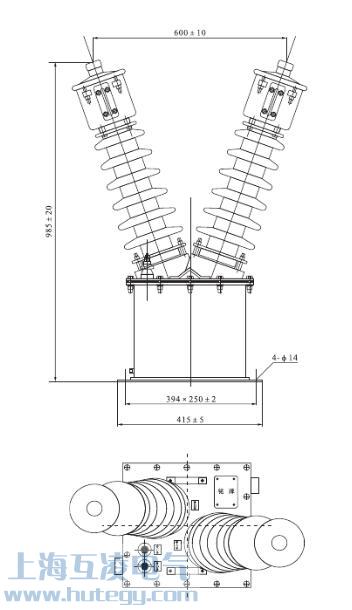 JDJJ-3535/0.22kv電壓互感器外形尺寸圖