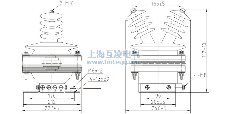 FDEG8放電線圈外形尺寸，FDGE8/11/√3-1.7-1尺寸圖