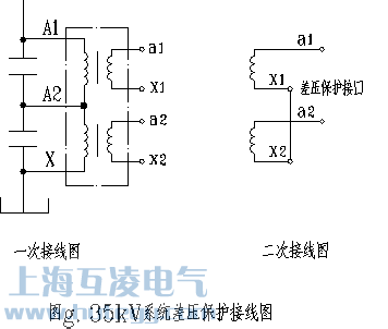 全封閉干式放電線圈35kv系統差壓保護接線圖