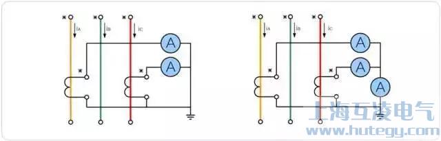 兩相不完全星形接線形式電流互感器接線圖
