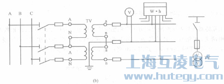 二個單相電壓互感器的vv接線