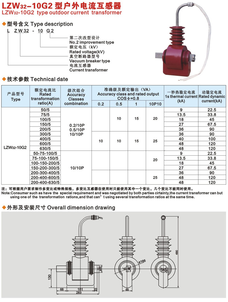 LZW32-10G2C電流互感器接線圖